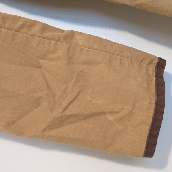 Anthropologie EttTwa Camel Trench Coat Dark Trim 100% Cotton 8 - Picture 6 of 10